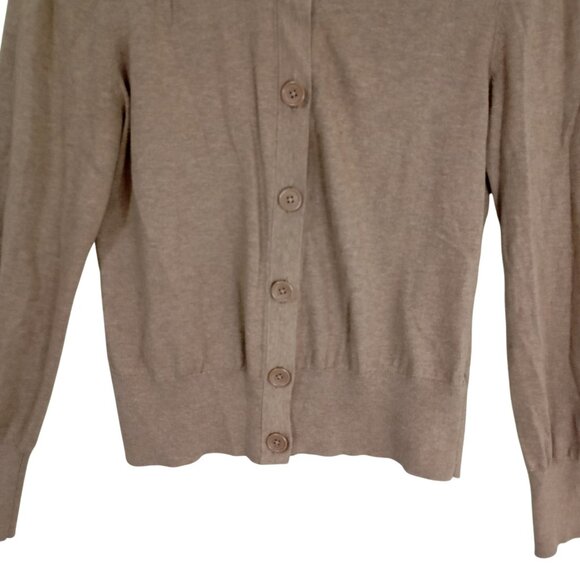 Banana Republic Cardigan Sweater Size M Beige Long-Sleeve Button-Front Womens - Picture 4 of 11